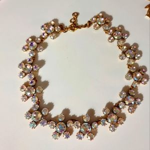 J. Crew gold tone statement necklace with beautiful iridescent jewels